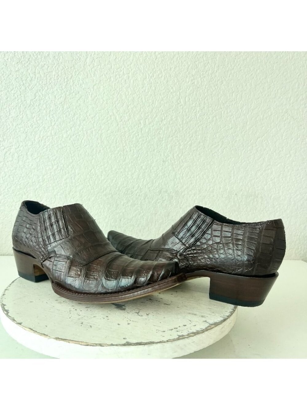 Rod Patrick Womens Loafers Size 9.5 Brown Caiman Exotic Leather Western Boots